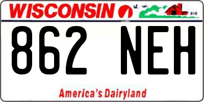 WI license plate 862NEH