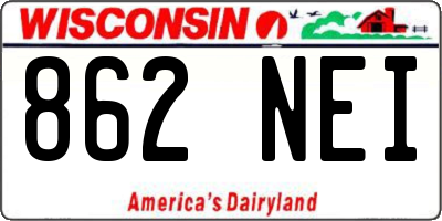 WI license plate 862NEI