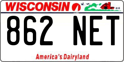 WI license plate 862NET