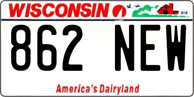 WI license plate 862NEW