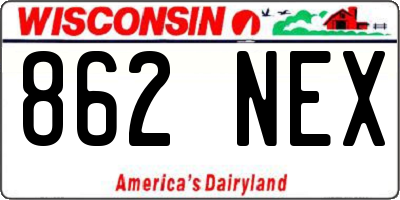 WI license plate 862NEX