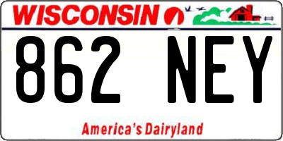 WI license plate 862NEY