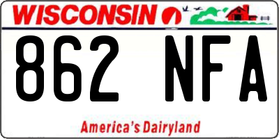 WI license plate 862NFA