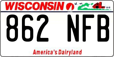 WI license plate 862NFB