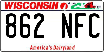 WI license plate 862NFC