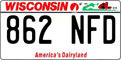 WI license plate 862NFD