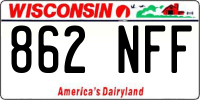 WI license plate 862NFF
