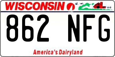 WI license plate 862NFG