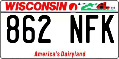 WI license plate 862NFK