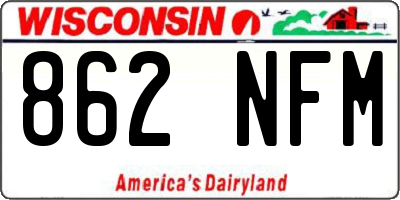 WI license plate 862NFM