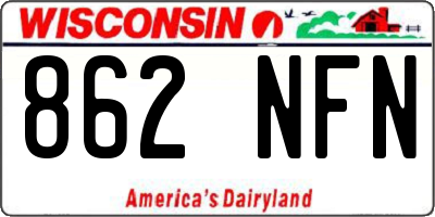 WI license plate 862NFN