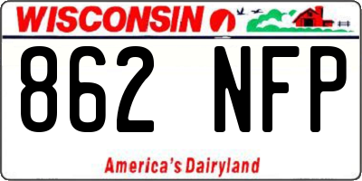 WI license plate 862NFP