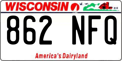 WI license plate 862NFQ