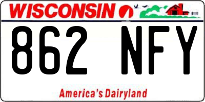 WI license plate 862NFY