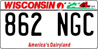 WI license plate 862NGC