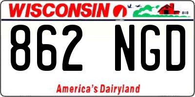 WI license plate 862NGD