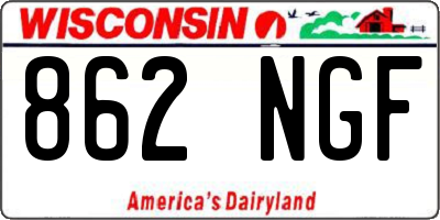 WI license plate 862NGF
