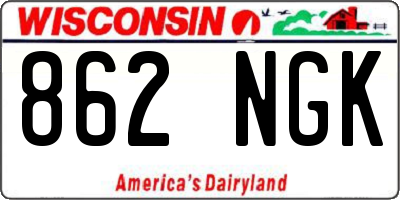 WI license plate 862NGK