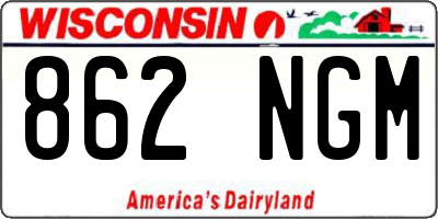 WI license plate 862NGM