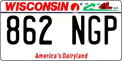WI license plate 862NGP