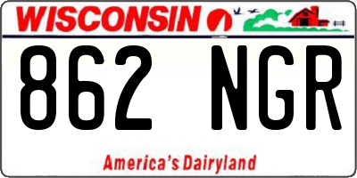 WI license plate 862NGR