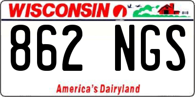 WI license plate 862NGS