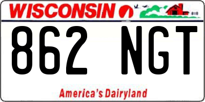 WI license plate 862NGT