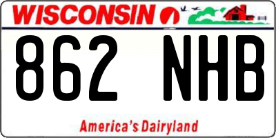 WI license plate 862NHB