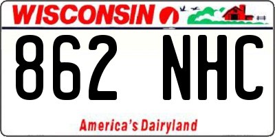 WI license plate 862NHC