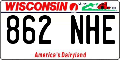 WI license plate 862NHE