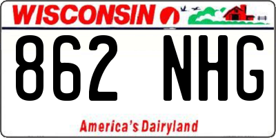 WI license plate 862NHG