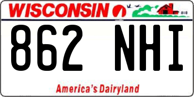 WI license plate 862NHI