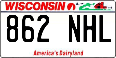 WI license plate 862NHL