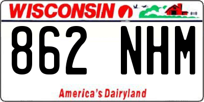 WI license plate 862NHM