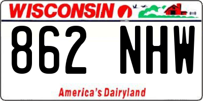 WI license plate 862NHW