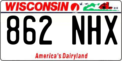 WI license plate 862NHX