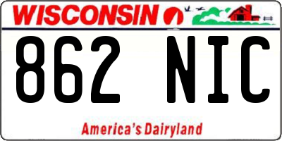 WI license plate 862NIC