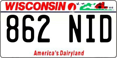 WI license plate 862NID