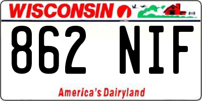 WI license plate 862NIF