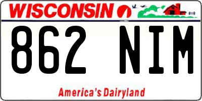 WI license plate 862NIM