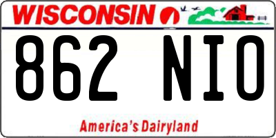 WI license plate 862NIO