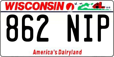 WI license plate 862NIP