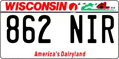 WI license plate 862NIR