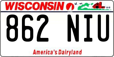 WI license plate 862NIU
