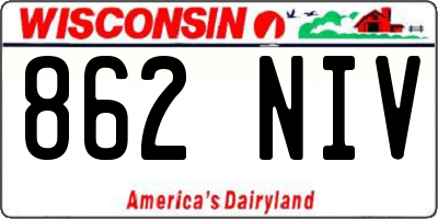 WI license plate 862NIV