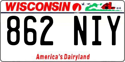 WI license plate 862NIY