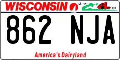 WI license plate 862NJA