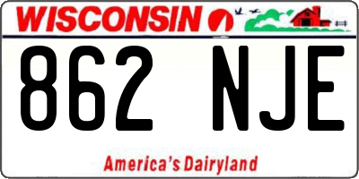 WI license plate 862NJE