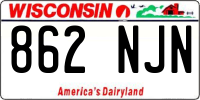 WI license plate 862NJN