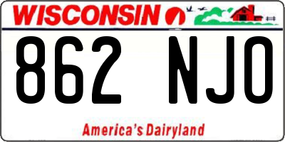 WI license plate 862NJO